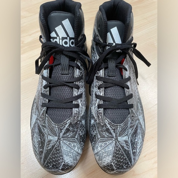 ADIDAS Freak X High MD Snakeskin Black Gray Print  Football Cleats Size 10 1/2 - Picture 2 of 6